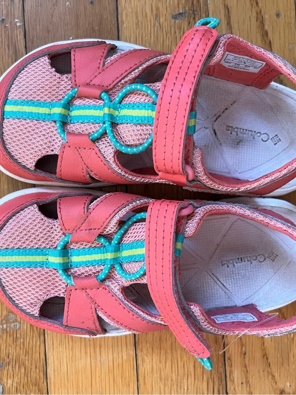 Columbia Kids Coral Pink and Teal Active Sandals